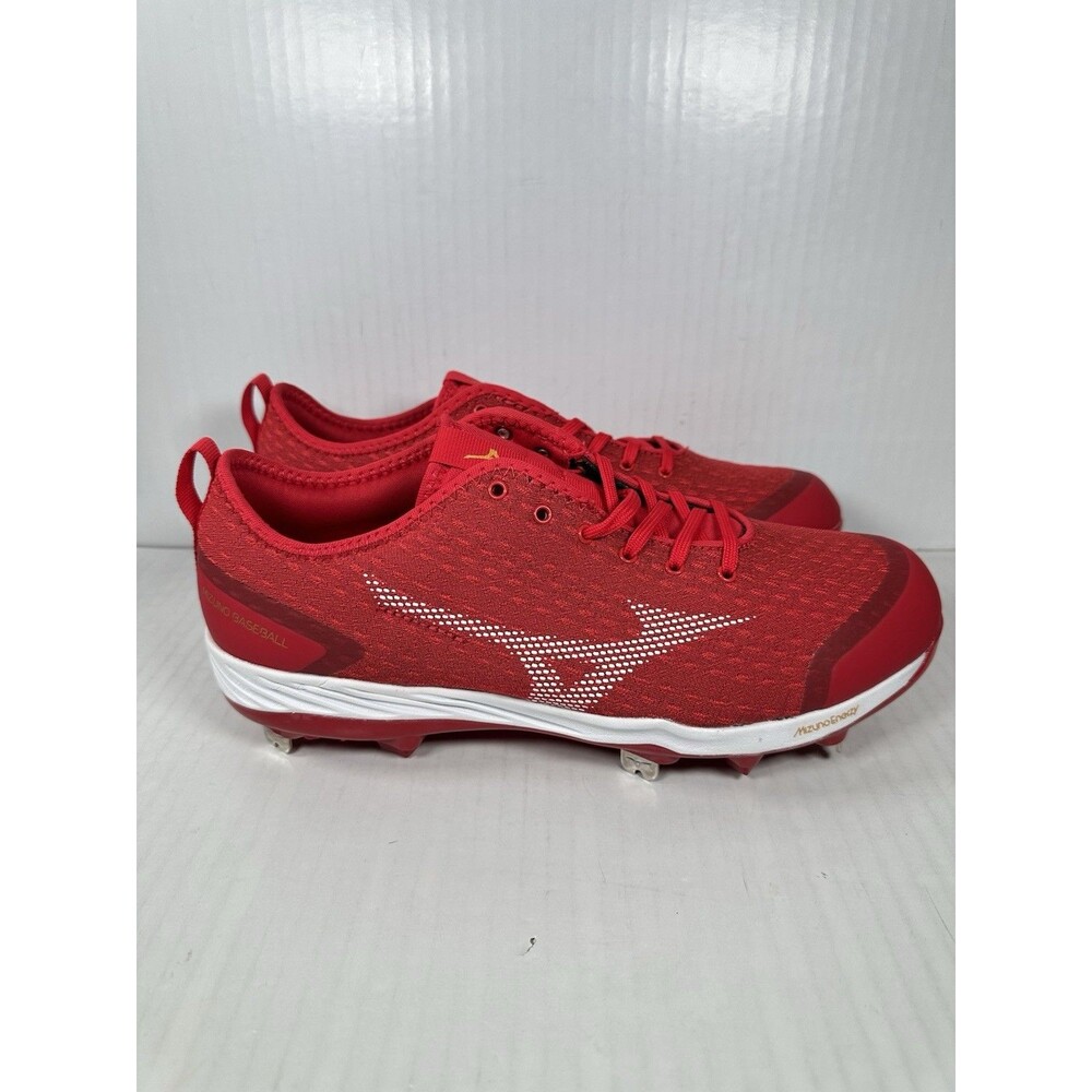 Size 9 Mizuno Energy Red White Metal Baseball Cleats Shoe Men’s NEW